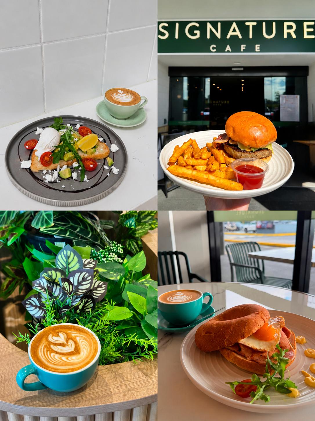 Freshly made Signature Cafe food served in a bright cafe setting